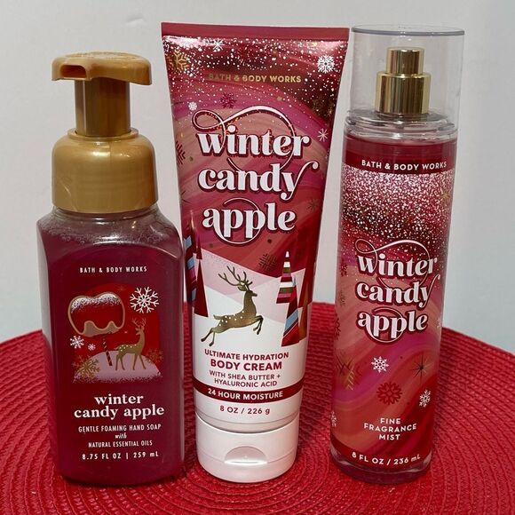 BBW Winter Candy Apple Lotion, Soap, fragrance mist set of 3 NWT - Picture 1 of 2